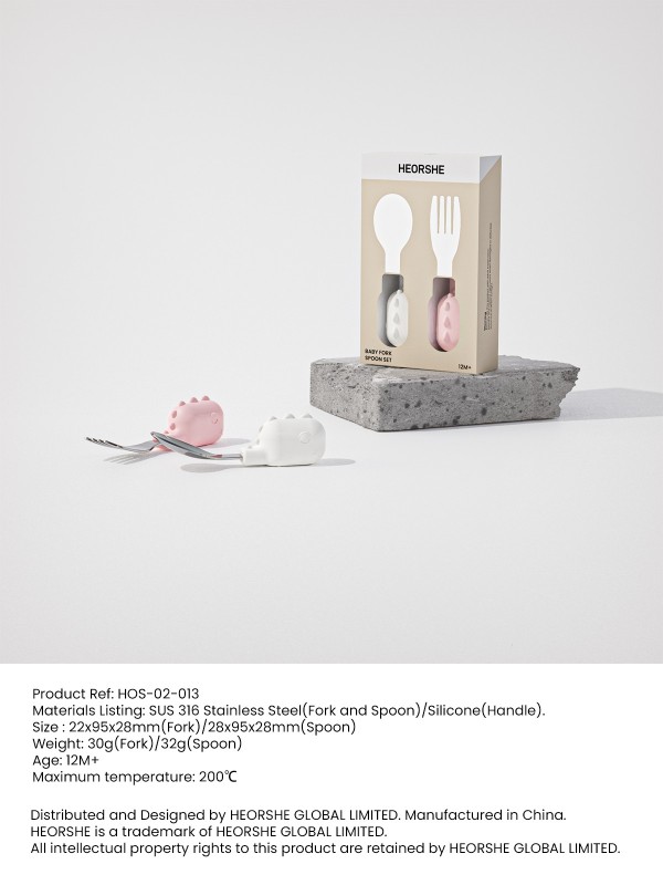 Baby Fork And Spoon Set White and Pink