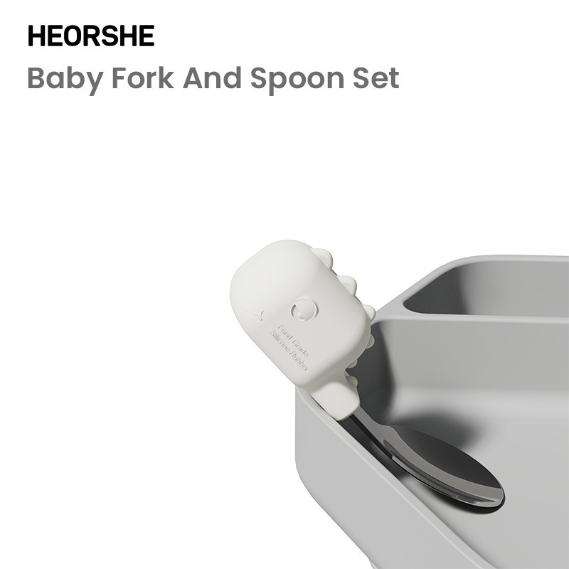 Baby Fork And Spoon Set Black and Grey