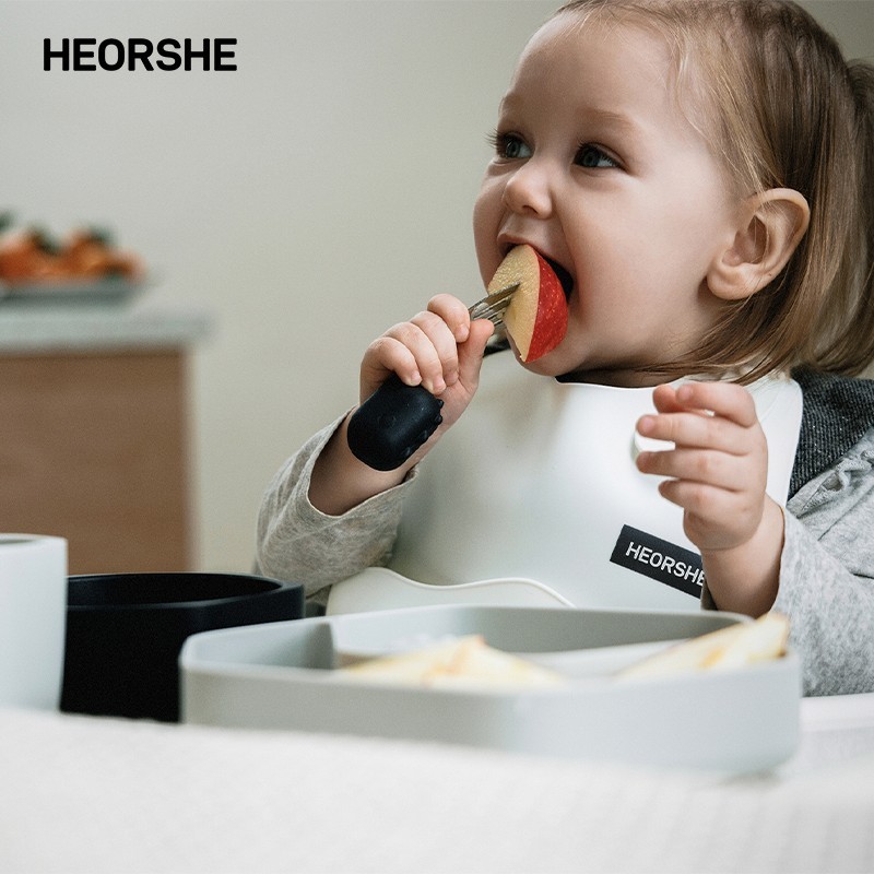 Baby Fork And Spoon Set Black and Grey